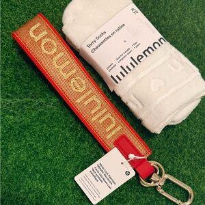 Lululemon Keychain & Sock Bundle NWT